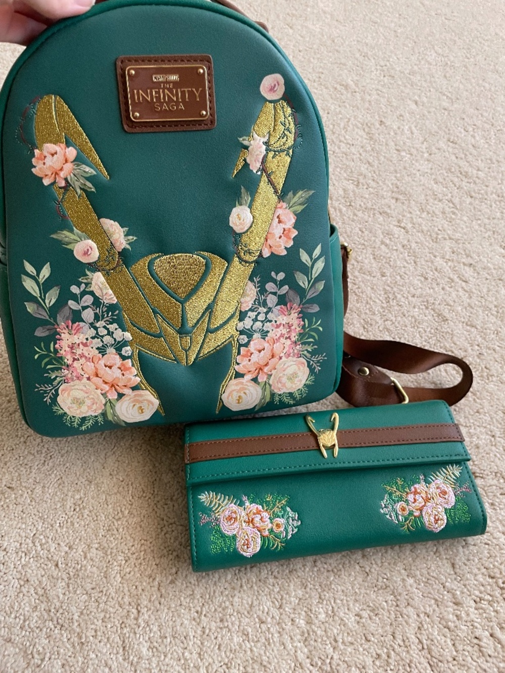 Marvel Loungefly Loki Floral Mini Backpack